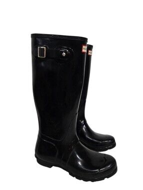 Hunter Black Gloss Tall Boots